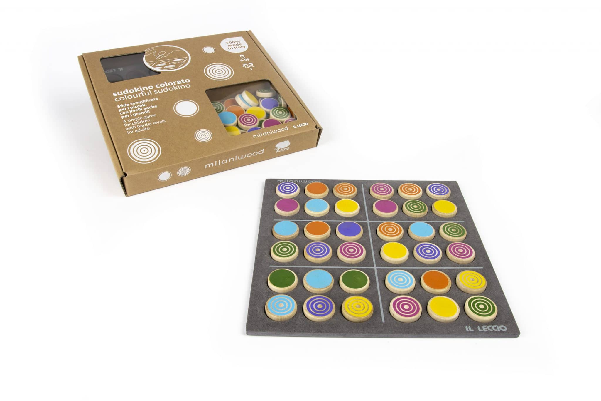 MIlaniWood Sudokino Gioco In Legno Multicolore MSDK0-1 - Sfida Di Logica Per Tutta La Famiglia, Made In Italy - 2